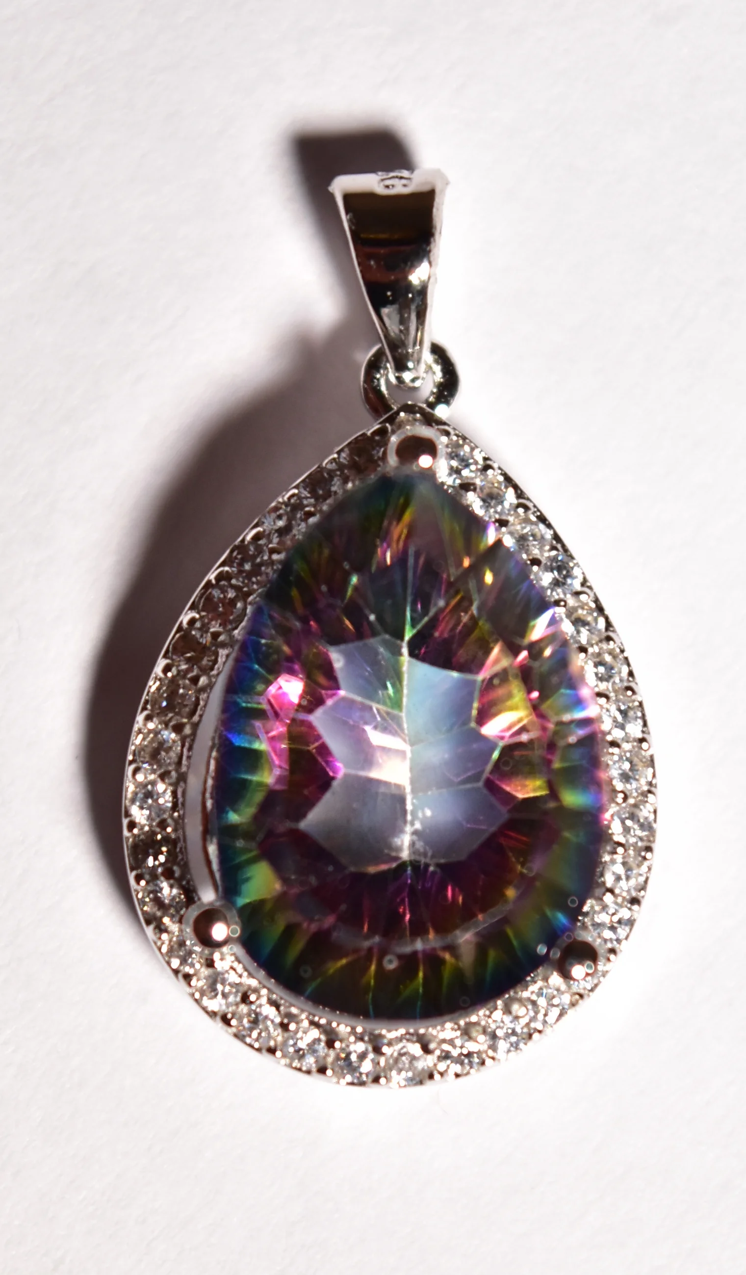 Northern Lights Topaz Teardrop Pendant — The Alaska Gift Company